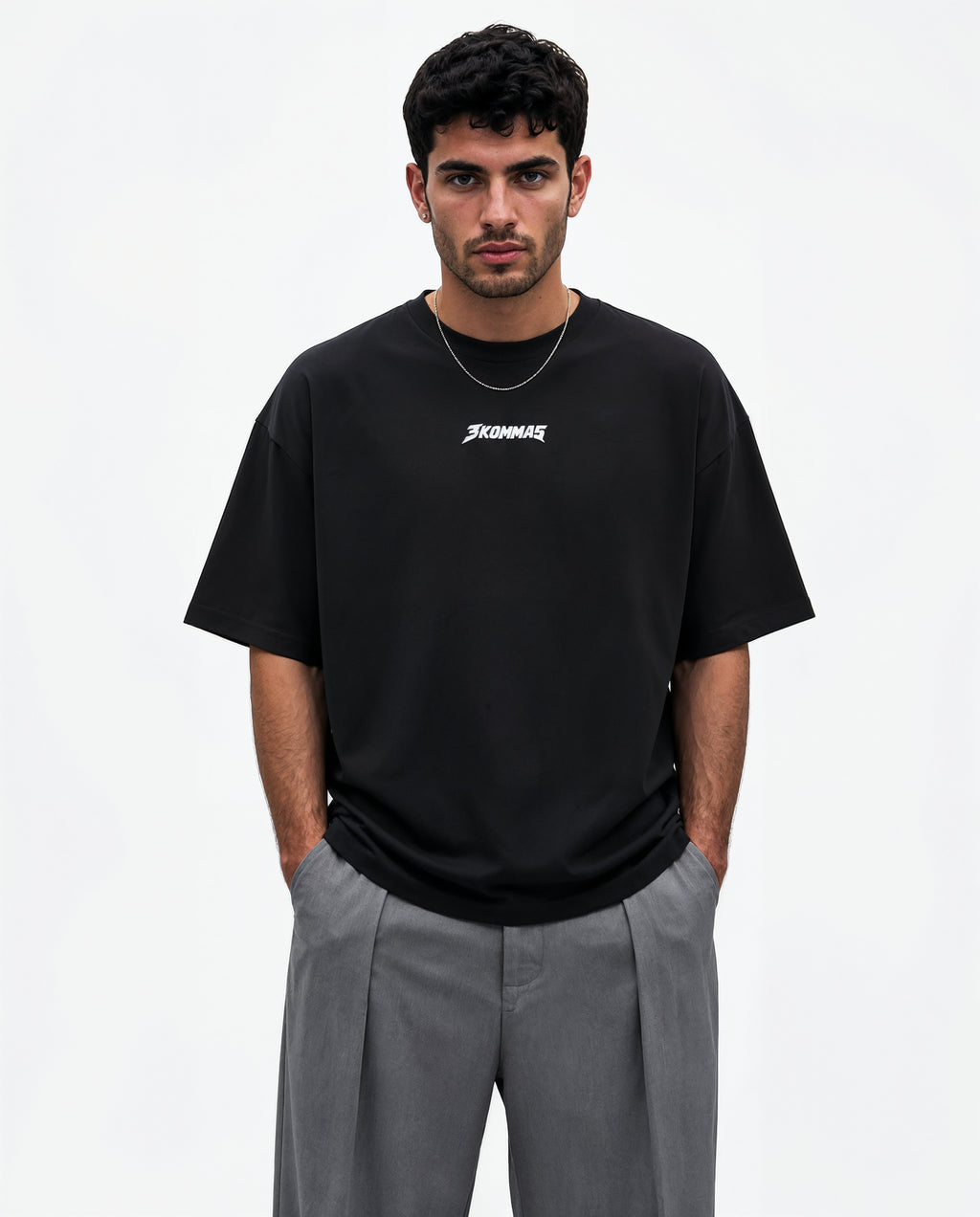 Unisex organic oversized high neck t-shirt