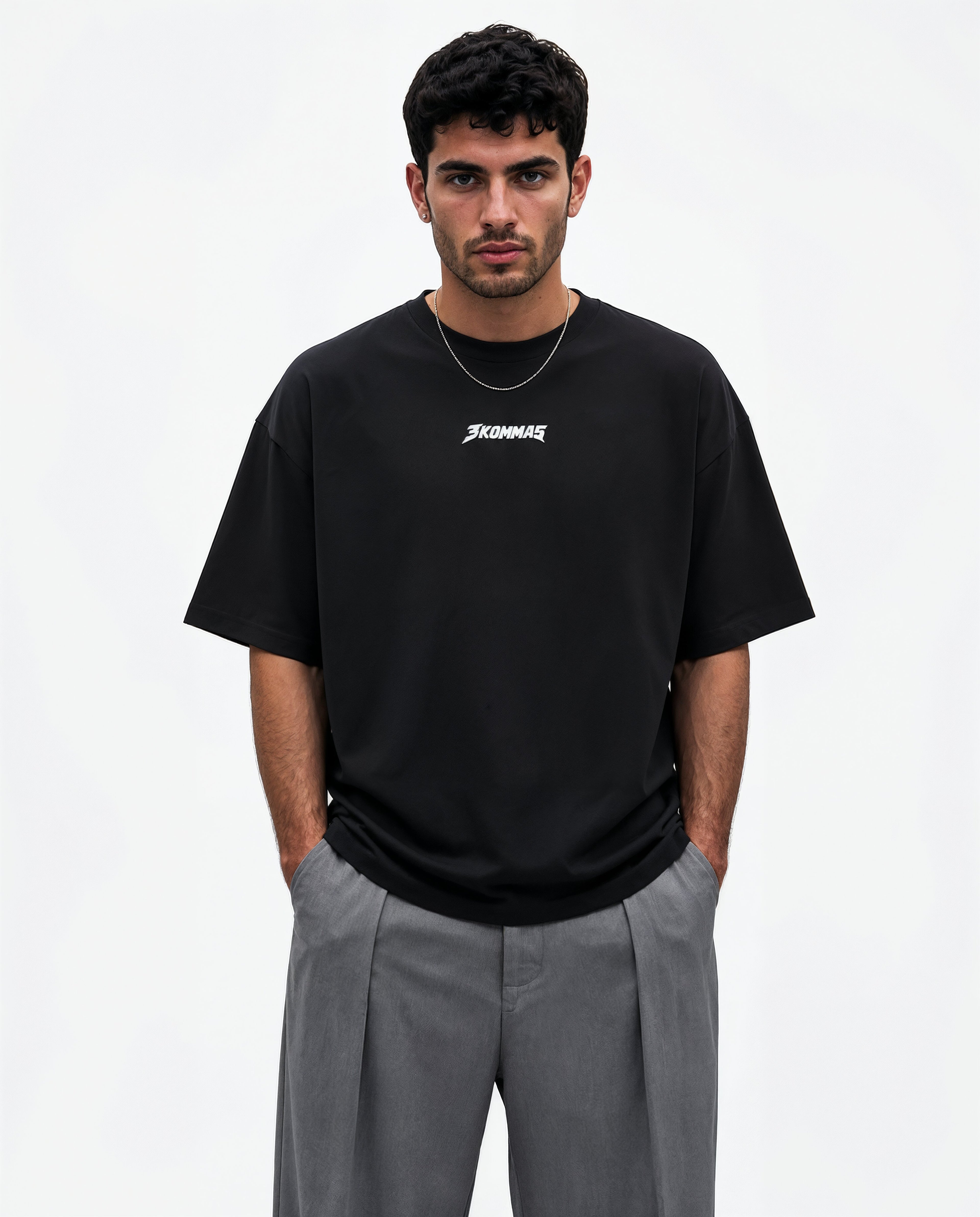 Unisex organic oversized high neck t-shirt